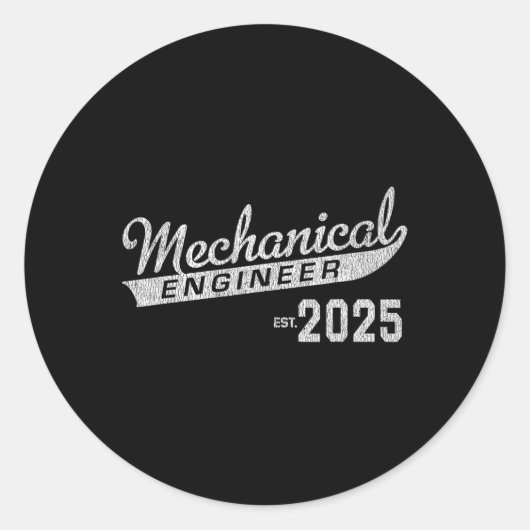 Werktuigbouwkundig Afstuderen 2025 Ronde Sticker (Voorkant)