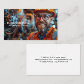 Werktuigbouwkundig ingenieur in controlekamer visitekaartje (Voorkant / Achterkant)