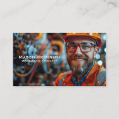 Werktuigbouwkundig ingenieur in controlekamer visitekaartje (Voorkant)