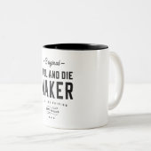 Werktuigbouwkundige en creatieve beroepstitel tweekleurige koffiemok (Voorkant rechts)