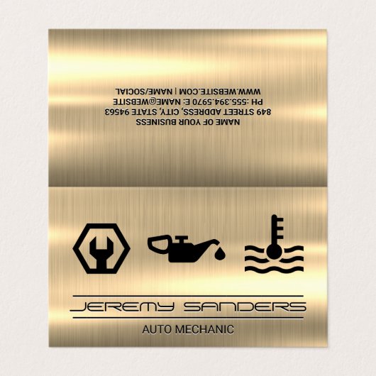 werktuigkundige | Goud metaal | Hulpmiddelen | Die Visitekaartje (Buitenkant ongevouwen)