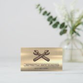 werktuigkundige | Goud metaal | Moersleutelgereeds Visitekaartje (Staand voorkant)