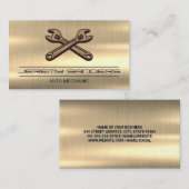 werktuigkundige | Goud metaal | Moersleutelgereeds Visitekaartje (Voorkant / Achterkant)