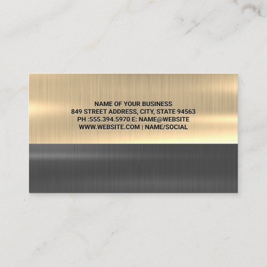 werktuigkundige | Goud zilver metaal | Hulpmiddele Visitekaartje (Achterkant)