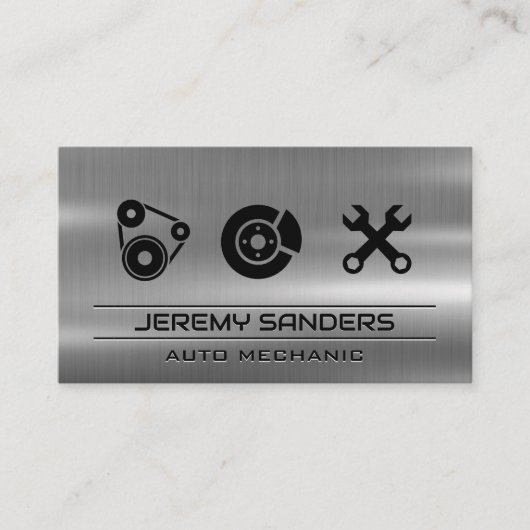 werktuigkundige | Metaal | Tools | Servicepictogra Visitekaartje (Voorkant)