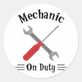 Werktuiglijk Ronde Sticker (Voorkant)