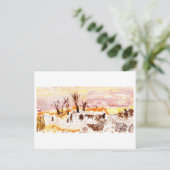 Werktuin, roze briefkaart (Staand voorkant)