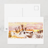 Werktuin, roze briefkaart (Voorkant / Achterkant)