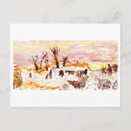 Werktuin, roze briefkaart