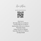 Werkuren met QR-code Window Cling Raamsticker (Vel)