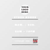 Werkuren | Zakelijke Logo QR-code Raamsticker (Vel)