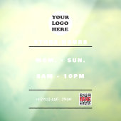 Werkuren | Zakelijke Logo QR-code Raamsticker (Vel 3)