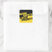 Werkveiligheid is onze prioriteit vierkante sticker (Tas)