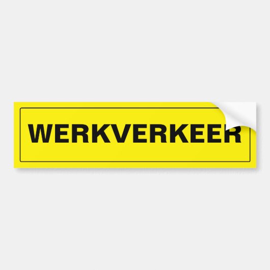 WERKVERKEER BUMPERSTICKER (Voorkant)