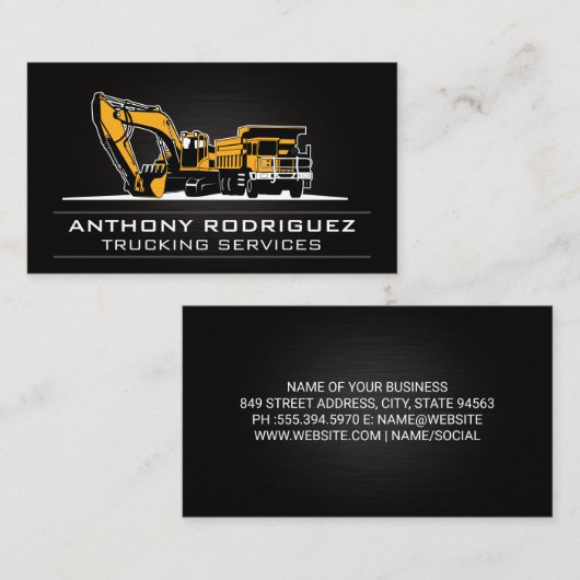 Werkvoertuigen | Chauffeurs | Bouw Visitekaartje (Voorkant / Achterkant)