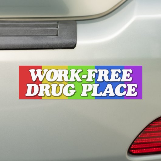Werkvrije drugsplaats bumpersticker (Op auto)