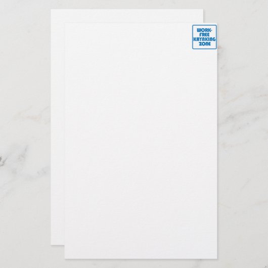 Werkvrije kayaking Zone Briefpapier (Voorkant / Achterkant)