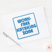 Werkvrije kayaking Zone Vierkante Sticker (Envelop)