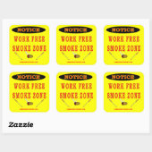 WERKVRIJE ROOKZONE VIERKANTE STICKER (Vel)