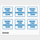 Werkvrije shredingszone vierkante sticker (Vel)