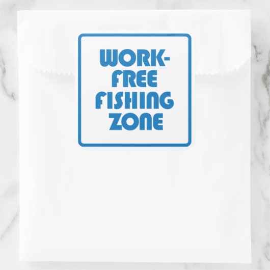 Werkvrije Vissen Zone Vierkante Sticker (Tas)
