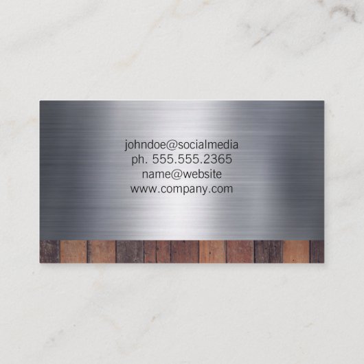 Werkwagen | Bouwgereedschap | Metaal | Hout Visitekaartje (Achterkant)