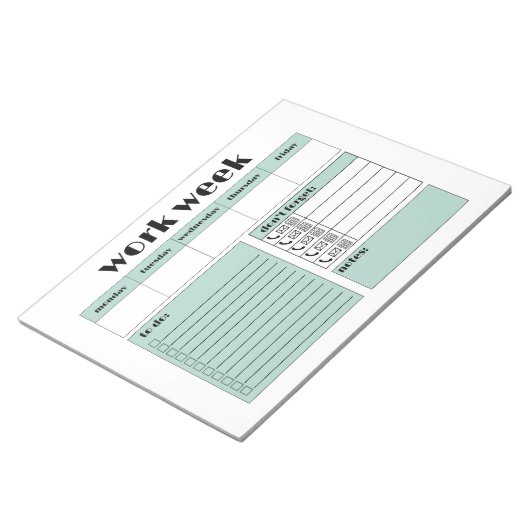 Werkweek Planner - blauw Notitieblok (Schuin)