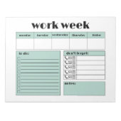 Werkweek Planner - blauw Notitieblok (Voorkant)