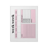 Werkweek Planner - roze Notitieblok (Linkerzijde)