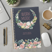 Werkwijze Marine Blauw Bloemen Gepersonaliseerd Planner
