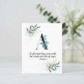 werkwoorden 15:1, letter A, Waterverf-scriptkaart (Staand voorkant)