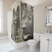 Werkzame Duitse Shepherd Dog - GSD Douchegordijn (In situ)