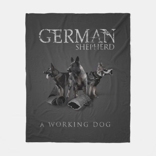 Werkzame Duitse Shepherd Dog - GSD Fleece Deken (Voorkant)