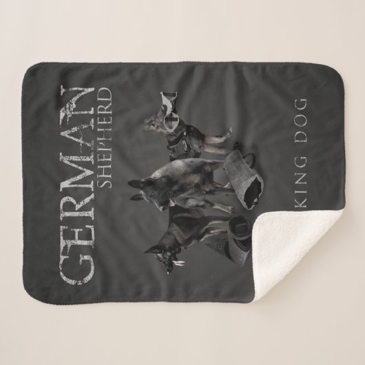 Werkzame Duitse Shepherd Dog - GSD Sherpa Deken (Voorkant (horizontaal))