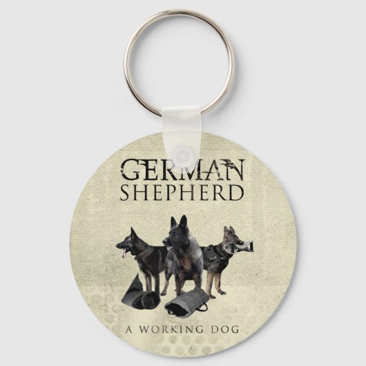 Werkzame Duitse Shepherd Dog - GSD Sleutelhanger (Voorkant)