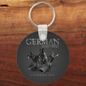 Werkzame Duitse Shepherd Dog - GSD Sleutelhanger (Voorkant)