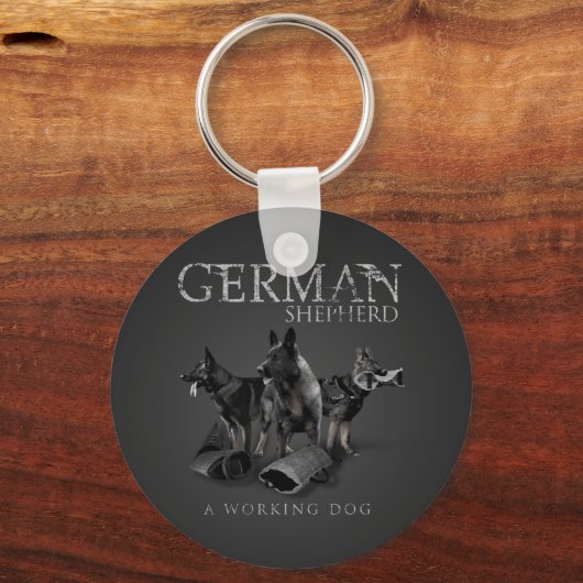 Werkzame Duitse Shepherd Dog - GSD Sleutelhanger (Voorkant)