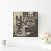 Werkzame Duitse Shepherd Dog - GSD Vierkante Klok (Huis)
