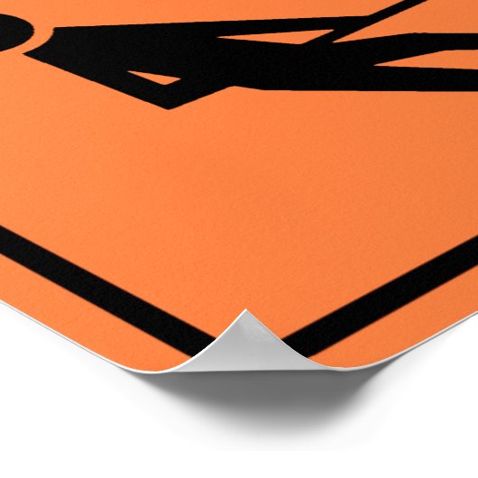 Werkzone Bouwteken Poster (Hoek)