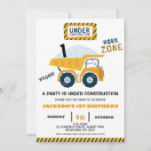 Werkzone vrachtwagen in aanbouw Verjaardag Kaart (Voorkant)