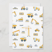 Werkzone vrachtwagen in aanbouw Verjaardag Kaart (Achterkant)