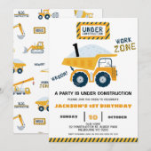 Werkzone vrachtwagen in aanbouw Verjaardag Kaart (Voorkant / Achterkant)