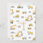 Werkzonegraafmachine in aanbouw Verjaardag Kaart (Achterkant)