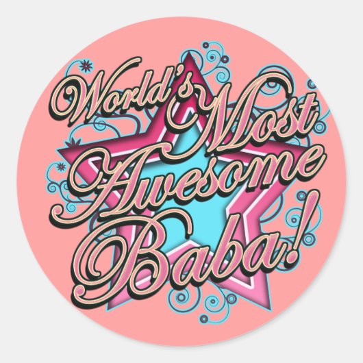 Werlds Best Baba Ronde Sticker (Voorkant)
