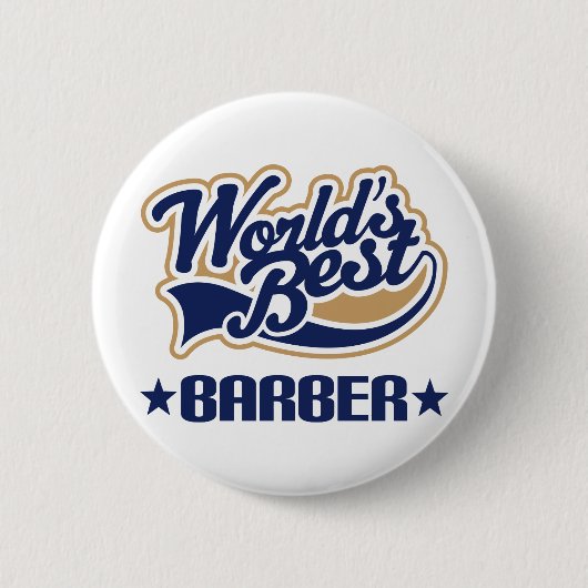 Werlds Best Barber Ronde Button 5,7 Cm (Voorkant)
