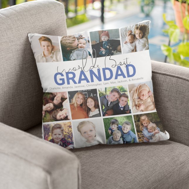 Werlds Best Grandad | Fotocollage-Sierkussen Kussen (Creator heeft geüpload)