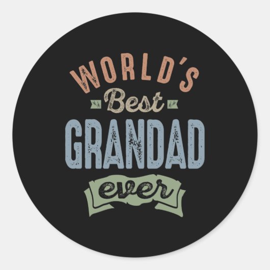 Werlds Best Grandad Ronde Sticker (Voorkant)