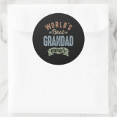 Werlds Best Grandad Ronde Sticker (Tas)