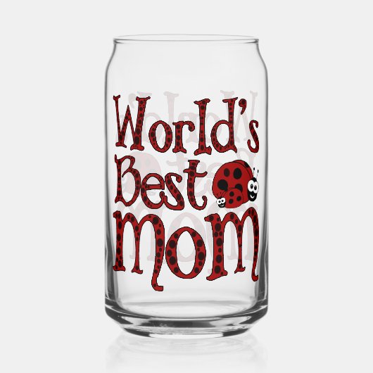 Werlds Best Mam Ladybugs Blikvorm Glas (Voorkant)
