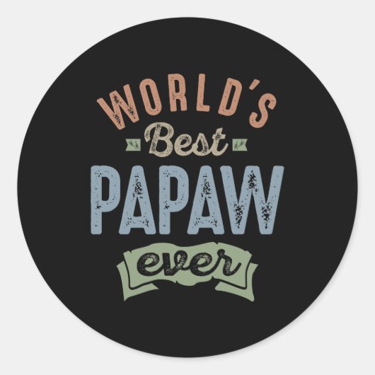 Werlds Best Papaw Ronde Sticker (Voorkant)